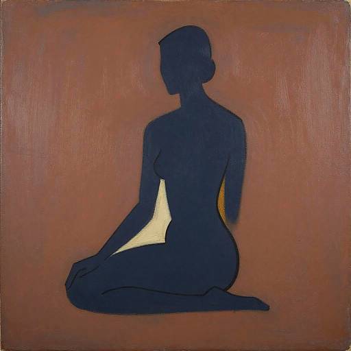Seated Silhouette in Earthy Abstraction