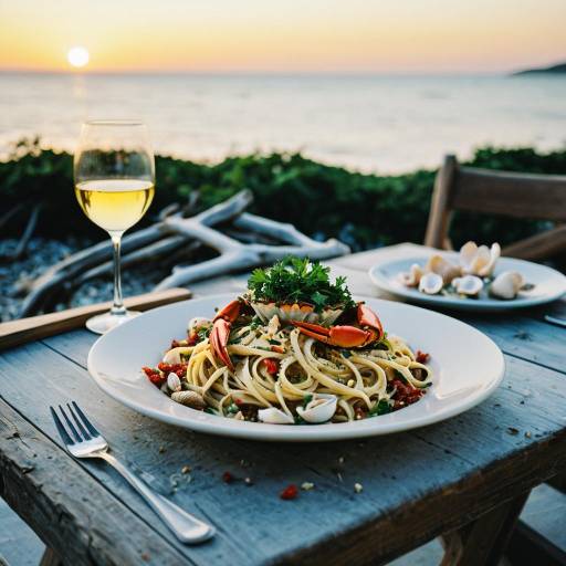 Cinematic Crab Linguine by the Ocean