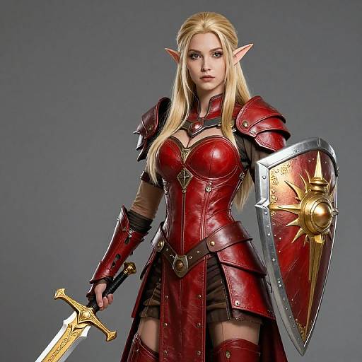 Futuristic Female Sun Elf Fighter