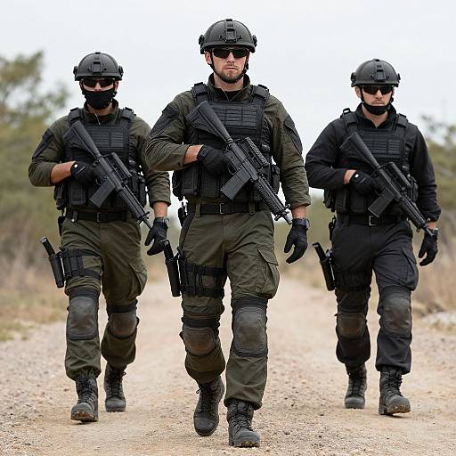 Modern Combat Soldier Walking Scene