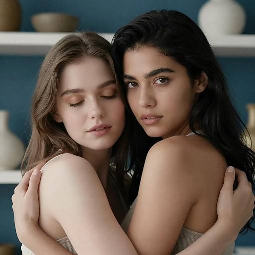 Warm Embrace Between Two Women