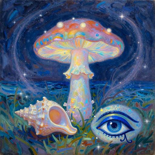 Mystical Nuit Scene in Oil Painting