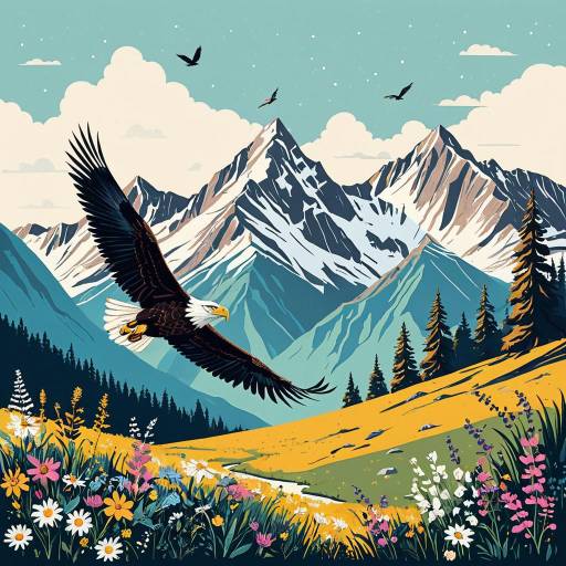 Majestic Mountain Range for Children's Illustration Majestic Mountain Range for Children's Illustration
