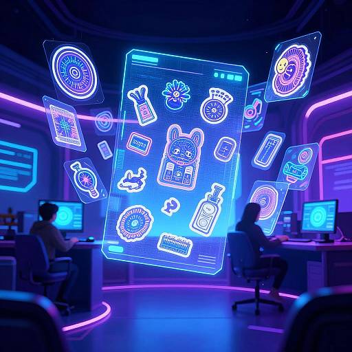 Futuristic AI Sticker Generator Hub