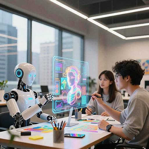 Futuristic AI Art Studio Collaboration