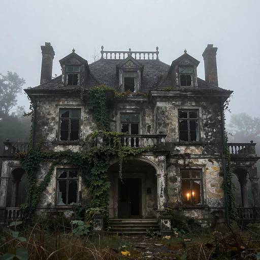 Foggy Abandoned Gothic Mansion