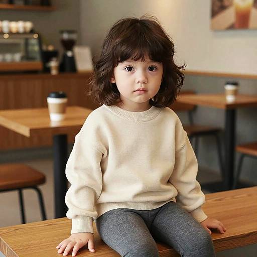 Fashion Model with Baby Bangs Hairstyle