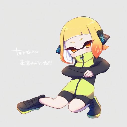 Illustration of Agent 4 (splatoon), splatoon (series) in the style of Gucchiann