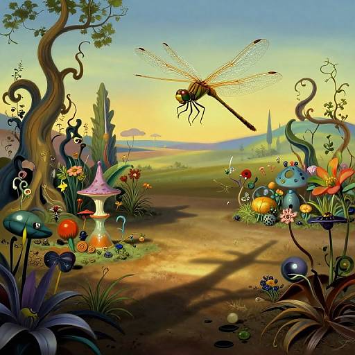 Surreal Dragonfly Garden Vision