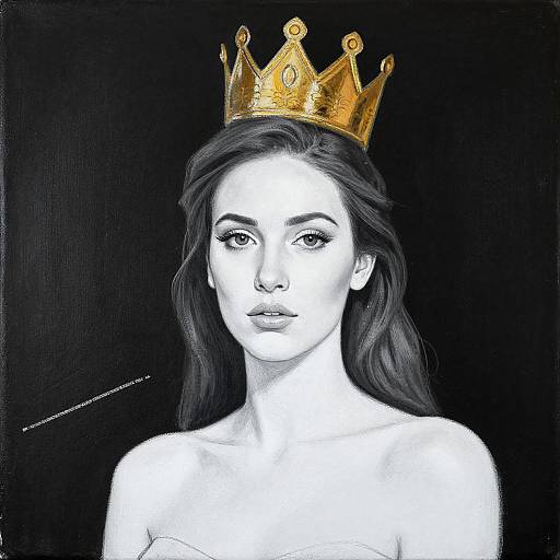 Monochrome Woman with Gold Crown