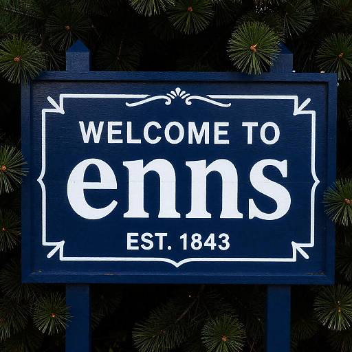 Ornate Welcome Sign in Dark Lighting