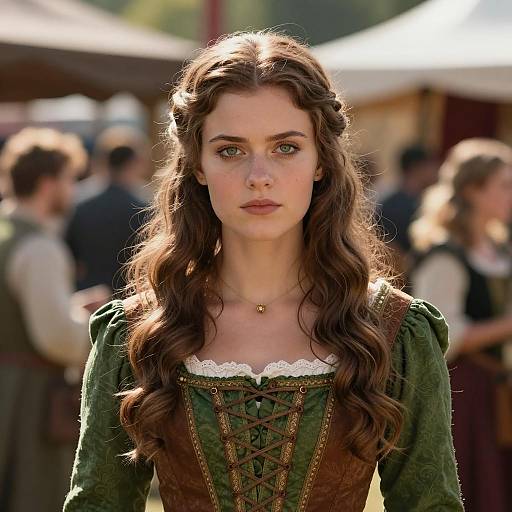 Young Woman in Renaissance Dress at Festival
