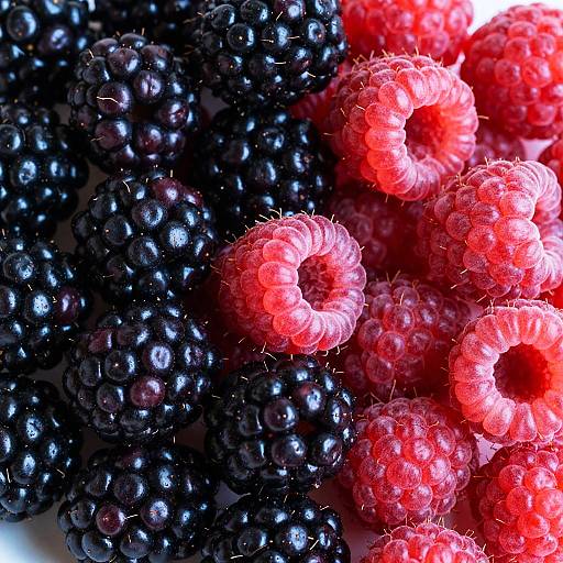 Vibrant Close-Up of Black and Red Berries