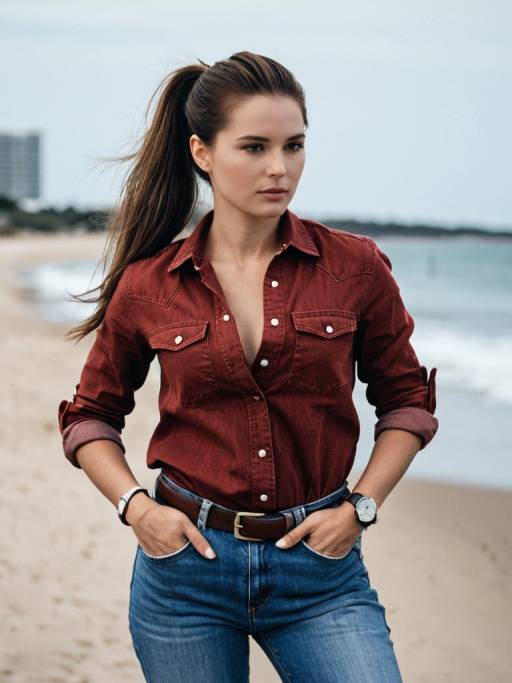 Stylish Feminine Masculine Denim Look