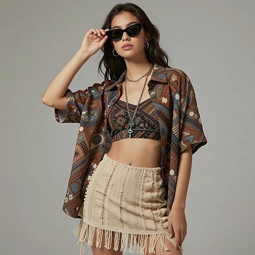 Chic Young Woman in Fashion Editorial