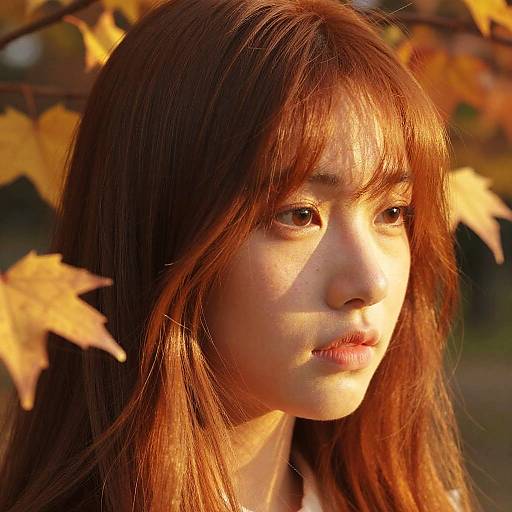 Serene Half-Brown Half-Orange Hair Portrait