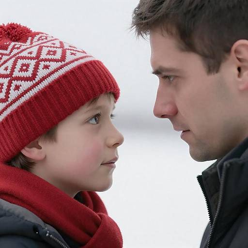 Intense Face-to-Face Interaction Between Boy and Man