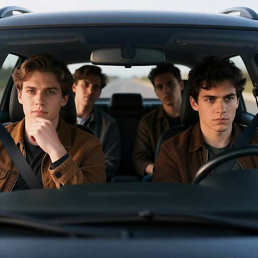 Four Men in a Car Photograph