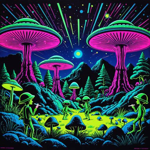 Trippy 70s Alien Poster Art Trippy 70s Alien Poster Art