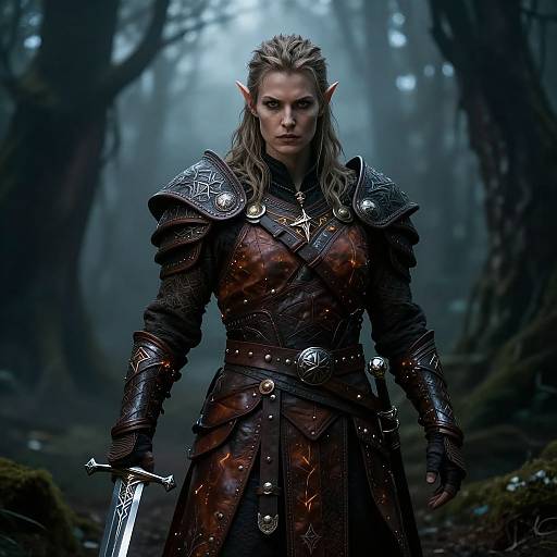 Fierce Half-Elf Warrior Avatar