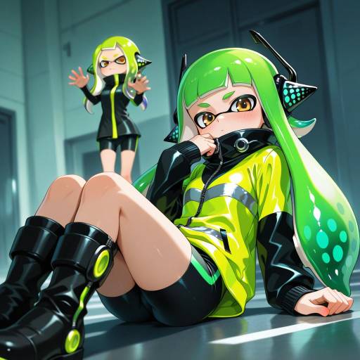 Illustration of Agent 3 (splatoon), splatoon (series) in the style of Rin-sin