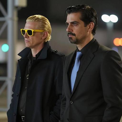 Urban Encounter: Two Men in Shadows