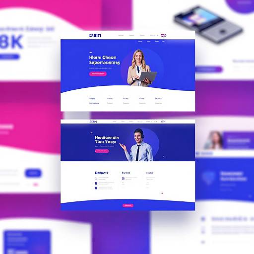 Fuchsia and Blue Web Agency Design