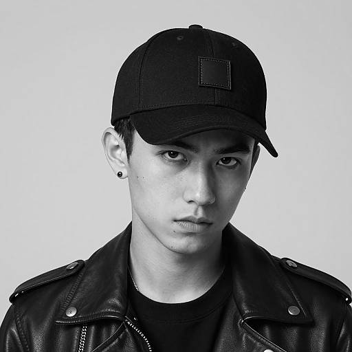 Stylish Young Man in Black and White