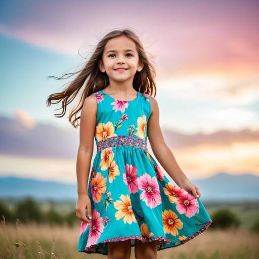 Vibrant Floral Sundress on a Young Girl