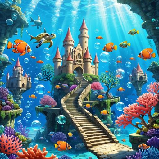 Fantasy Underwater Wonderland with Fish