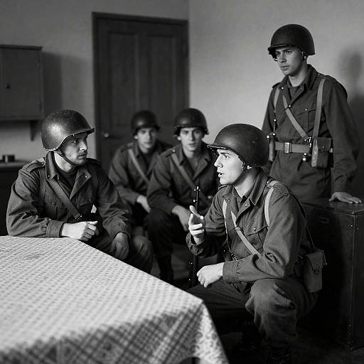 Dramatic WWII Soldiers in Dim Light