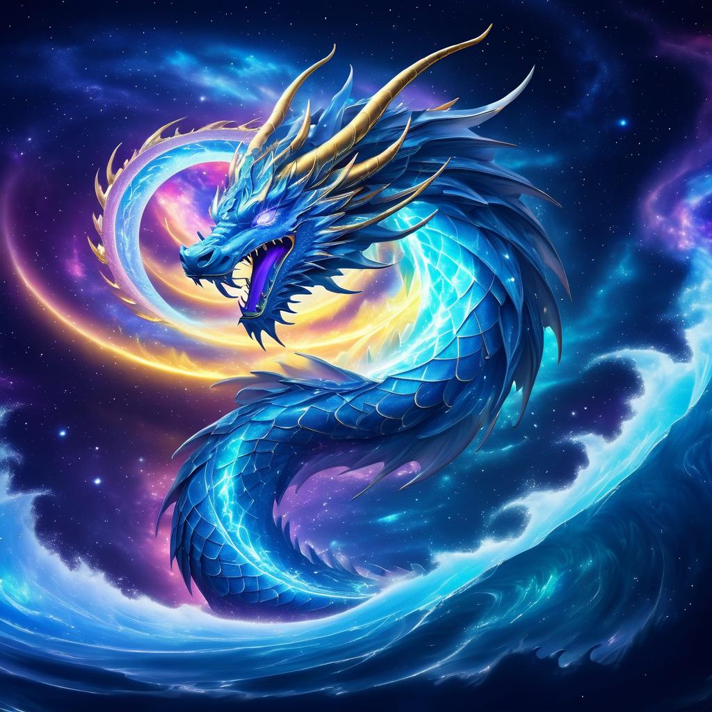 Ancient Celestial Dragon in Cosmic Serenity