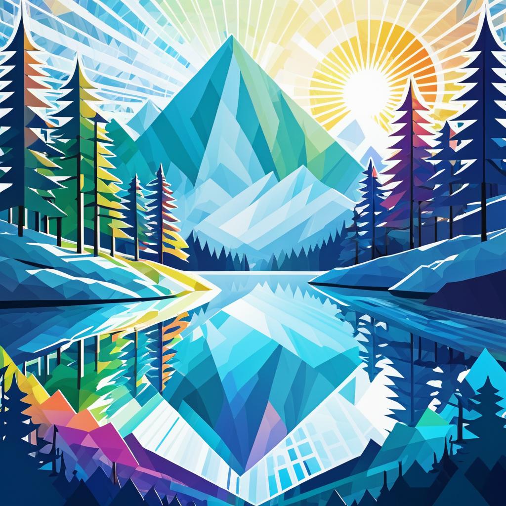 Serene Mountain Scene Digital Patch