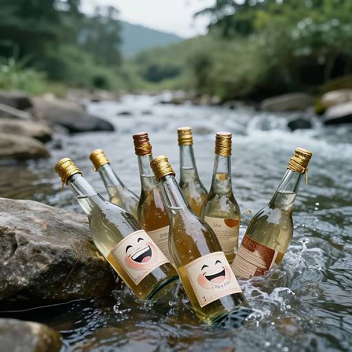 Surreal River of Bottled Memories