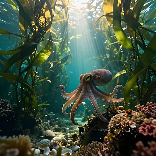 Octopus's Journey Through Enchanted Kelp
