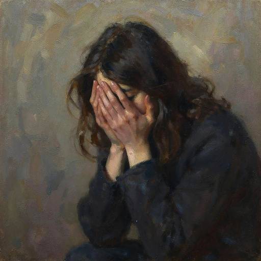 Emotive Sorrow Oil Painting