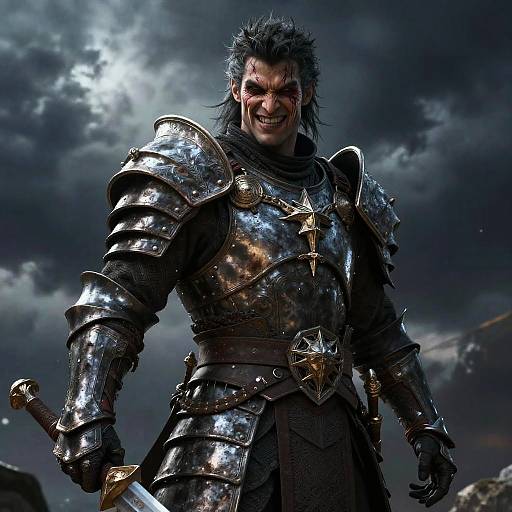 Epic Dark Fantasy Warrior Portrait