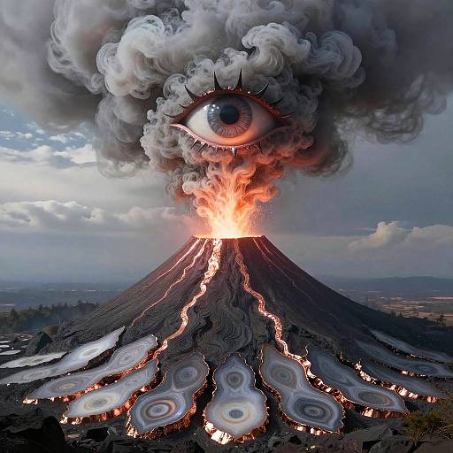Onyx Volcano with Demonic Smoke Eye