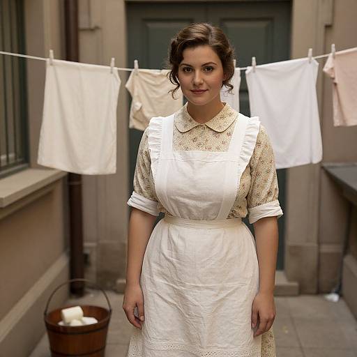 1930s Laundress in Alleyway