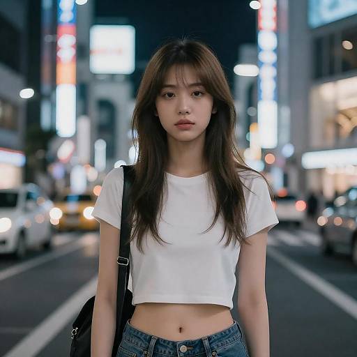 Neon Tokyo Cyberpunk Bust Portrait