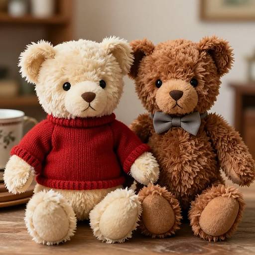 Retro Pastoral Plush Teddy Bear Couple