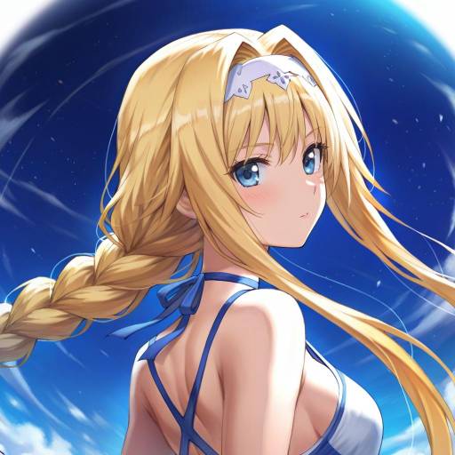 Illustration of Alice zuberg, sword art online in the style of Tonee