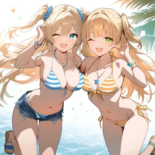 Charming Summer Scene with Two Girls