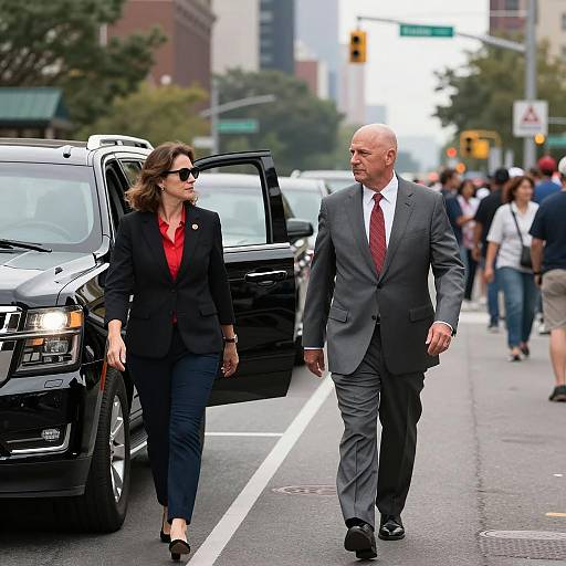 Professionals Walking on City Street