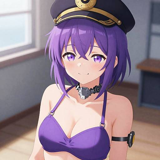 Playful Purple-Haired Admiral at Dawn