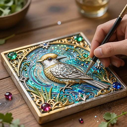 Gothic Fantasy Gemstone Tile Art