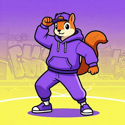 Retro-Futuristic Squirrel Street Dancer