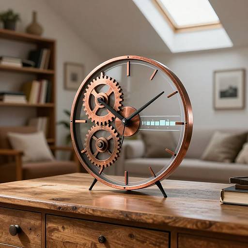 Analog Clock with Digital Timeline Art