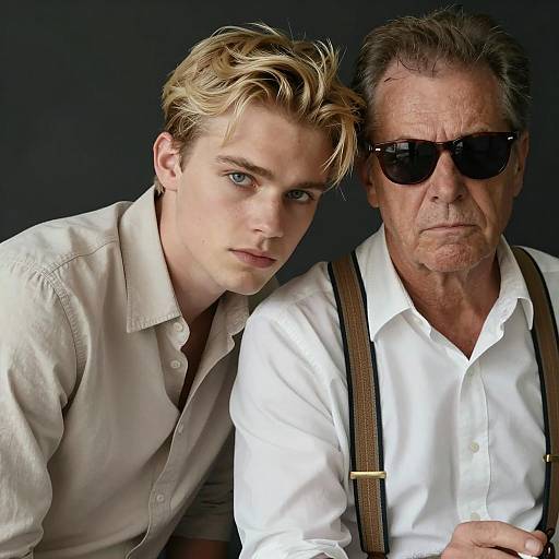 Portrait of Young and Older Men Together