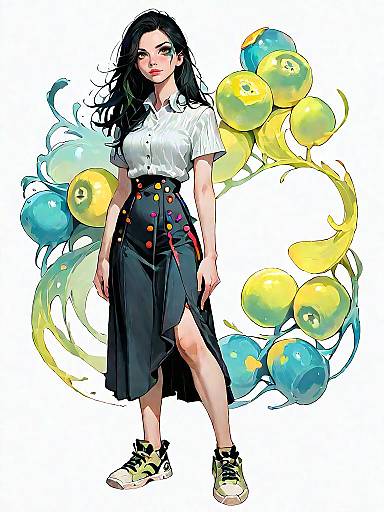 Chic Lime Green Outfit Full Body Portrait